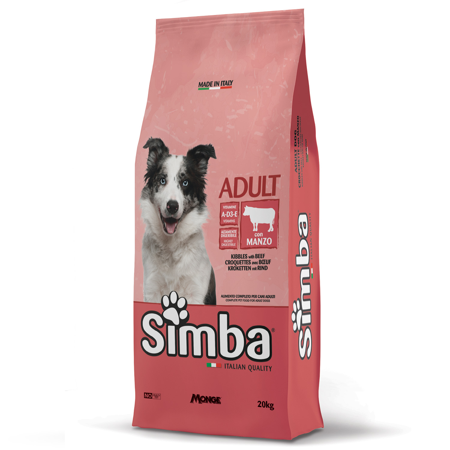 სიმბა ყველა ჯიშების ძაღლებისთვის საქონლის ხორცით 20კგ